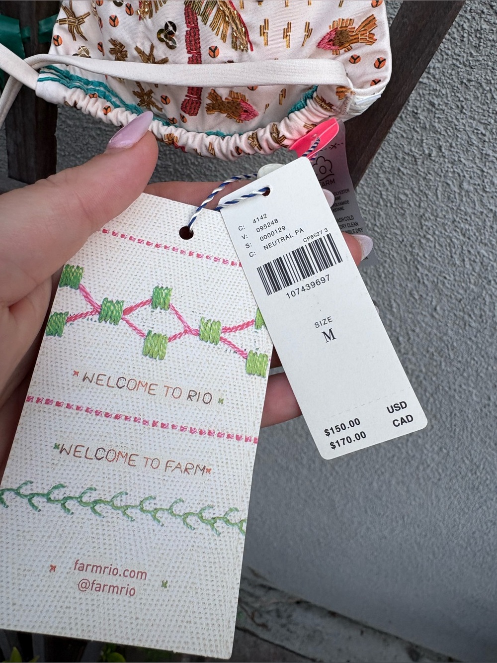 Farm Rio x Anthropologie Beaded Bikini SET New with Tags! - Picture 6 of 12